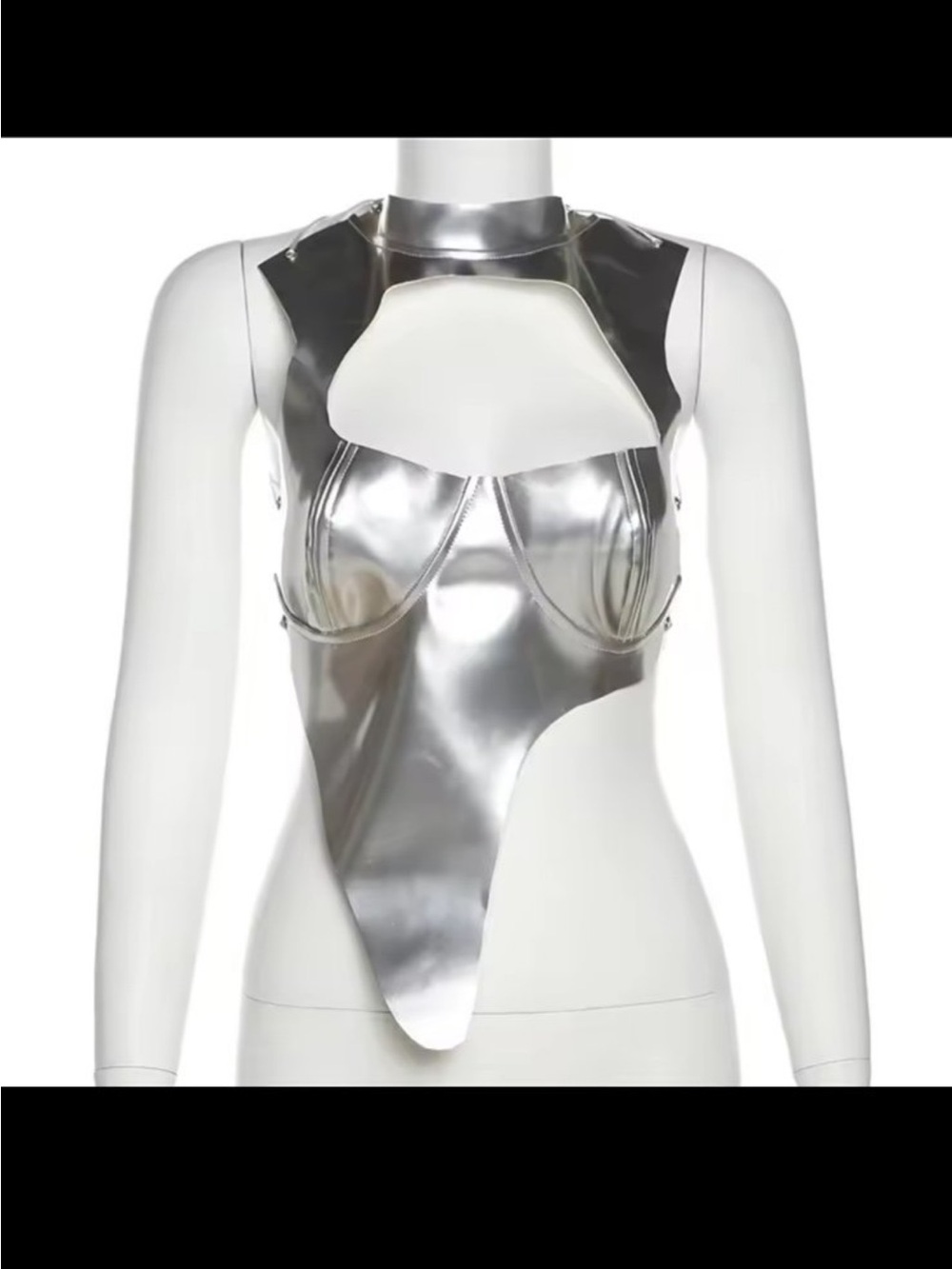 Silver Metallic crop top - Picture 2 of 5